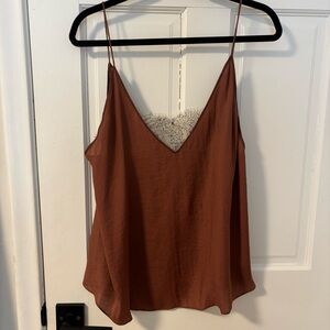 Free People Dark Pink Blush Lace Cami Top